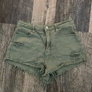 Shein jean shorts green
